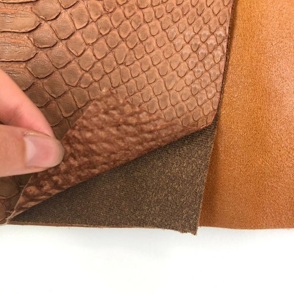 Aje Oritiz Mini Skirt Brown Tan Reptile Snake Leather Size 10 Snakeskin - Picture 4 of 9